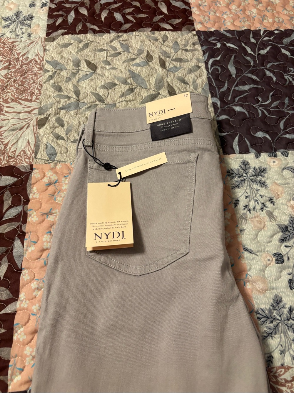 NYDJ Slim Straight Pants in Light  Gray